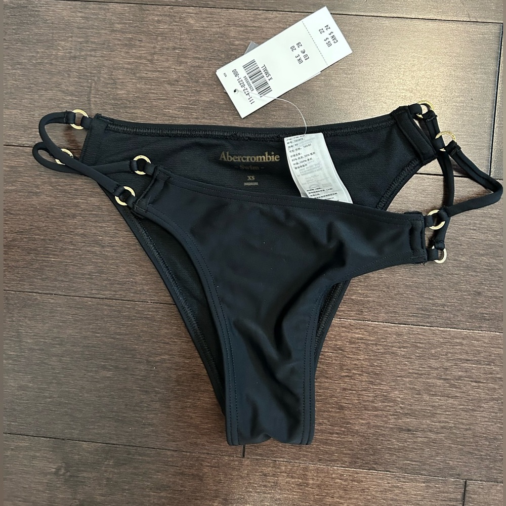 Abercrombie & Fitch Cheeky Bikini Bottoms with Gold Rings